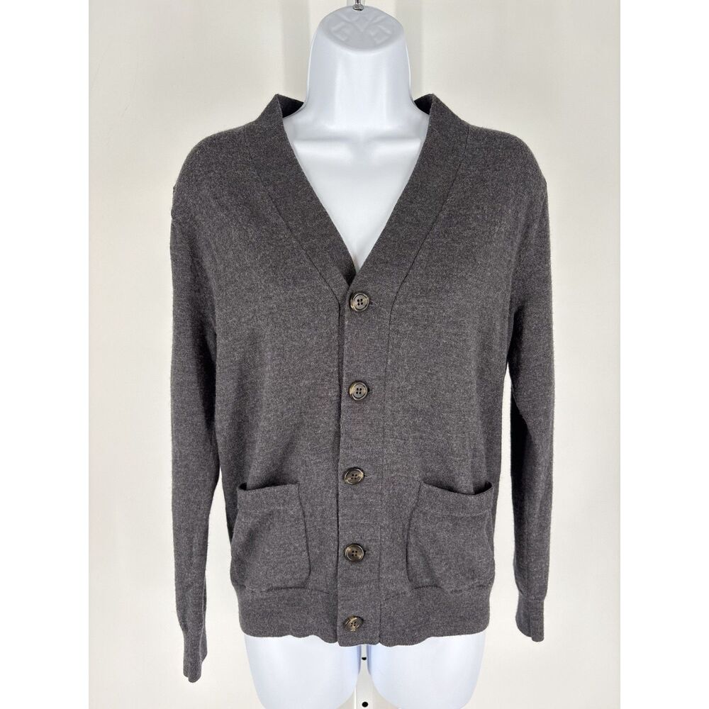 J.Crew charcoal gray V-neck cardigan sweater